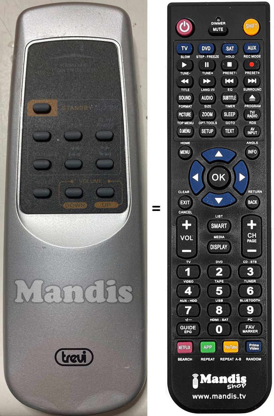 Mando a distancia equivalente Trevi MCX-1030