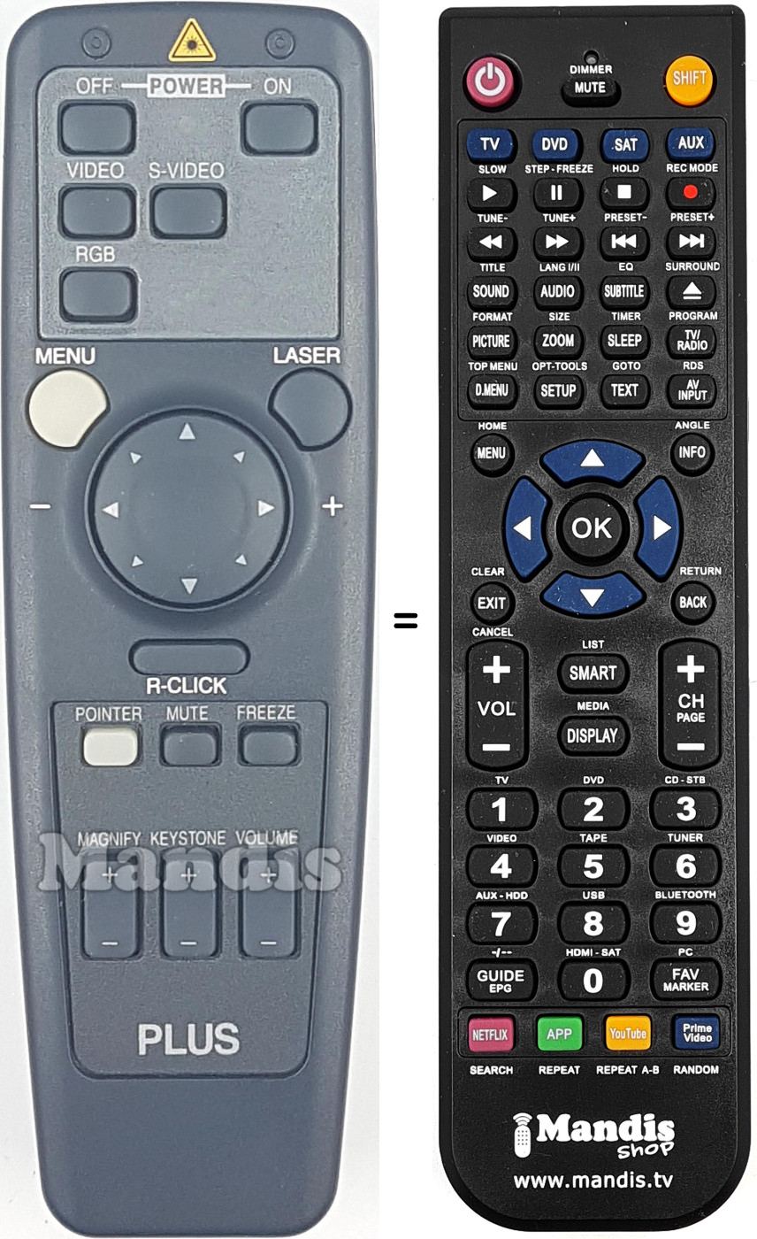 Mando a distancia equivalente U2-870R