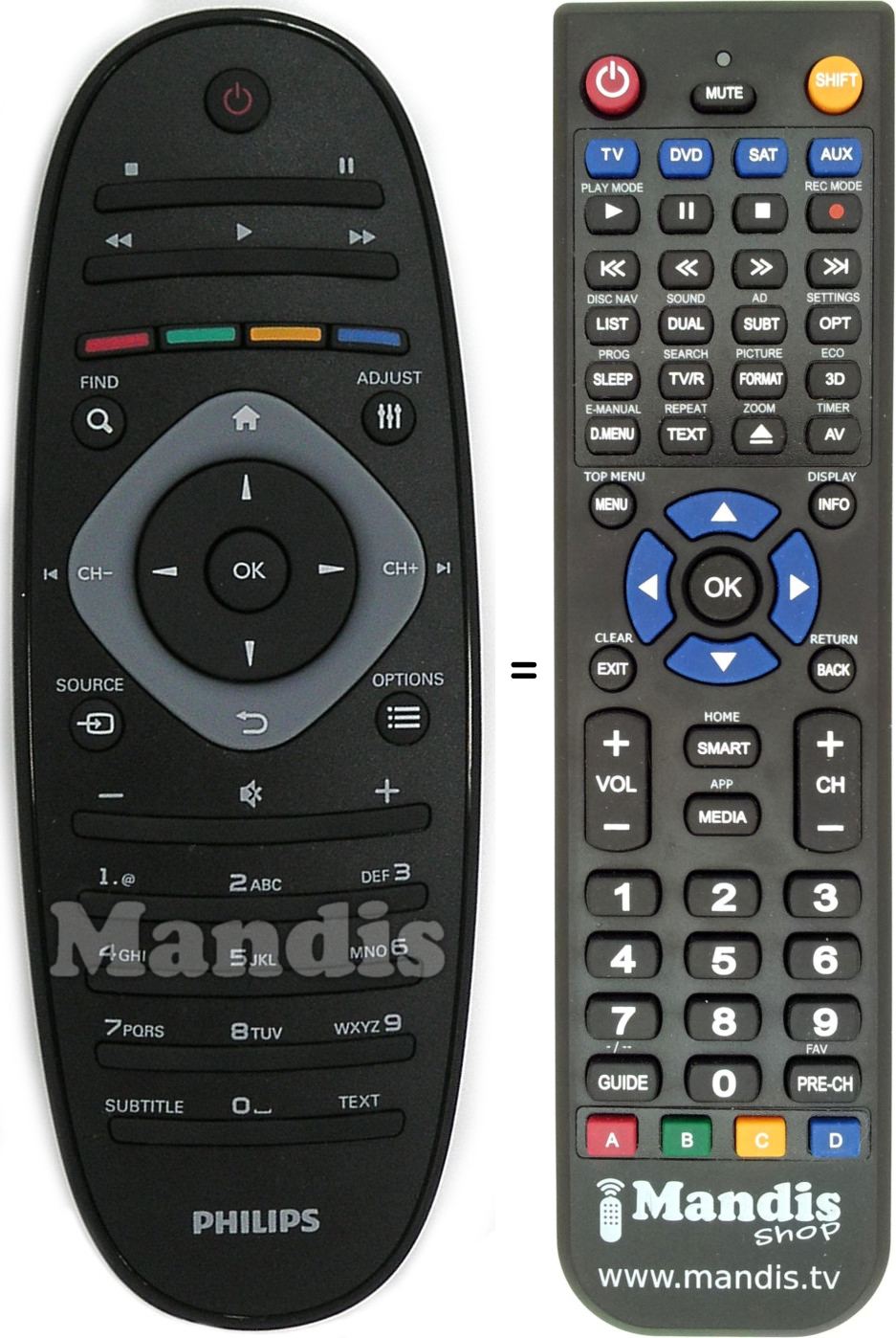 Mando televisor Philips 37PFL5405H/12, 42PFL5405H-12. - Mandos a