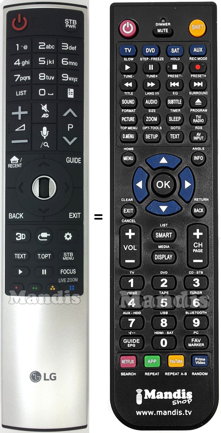 Mando SmartTV LG AKB74515301 y AKB74495301