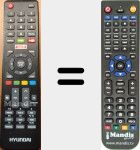 Replacement remote control for HY-TVS49UH-002