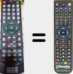 Replacement remote control for DVBT2