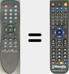 Replacement remote control for DVB3001R