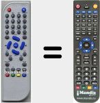 Replacement remote control for TDT2500