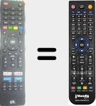 Replacement remote control for ODL50750UC-TIB