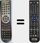 Replacement remote control for TV1745
