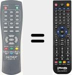 Replacement remote control for DVBT16
