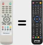 Replacement remote control for REMCON1678