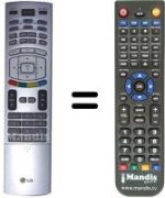 Mando a distancia equivalente LG RZ-42PX6SX