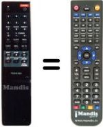 Mando a distancia equivalente Toshiba V 121 S