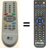 Replacement remote control LG 6710V00090D