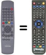 Replacement remote control Toshiba 076N0GX020