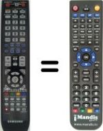Mando a distancia equivalente Samsung DVD-SH897