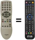 Mando a distancia equivalente Toshiba 21 V 13 D
