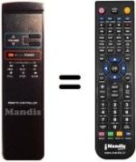 Mando a distancia equivalente Audiosonic MV 2500
