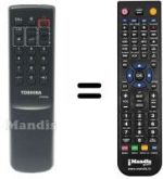 Mando a distancia equivalente Toshiba 21 R 01 F