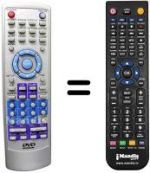Mando a distancia equivalente AUDIOLA DVD 1012
