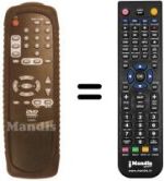 Replacement remote control Brandt DVD 400 SA
