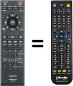 Mando a distancia equivalente Toshiba HD-EP35