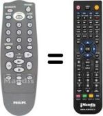Mando a distancia equivalente Philips VR17116
