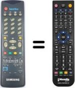Mando a distancia equivalente Samsung TVP5350FST