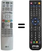 Mando a distancia equivalente LG 6710V00141K