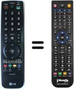 Mando a distancia equivalente LG 32LV3400-ZA