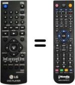 Replacement remote control LG DV647