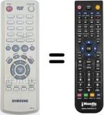 Mando a distancia equivalente Samsung DVD-P142