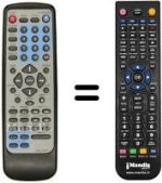 Mando a distancia equivalente Irradio DVD600