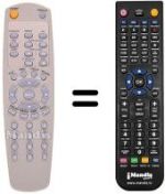 Mando a distancia equivalente Irradio DVD10HT
