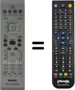 Mando a distancia equivalente Philips DVD-R3360H