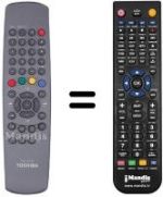 Mando a distancia equivalente Toshiba WHV15727