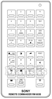 Comandament a distància original SONY RM-603 B (A1009042A) Comandament a distància original SONY RM-603 B (A1009042A)