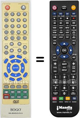 Mando a distancia equivalente SS-2245CD-DVD