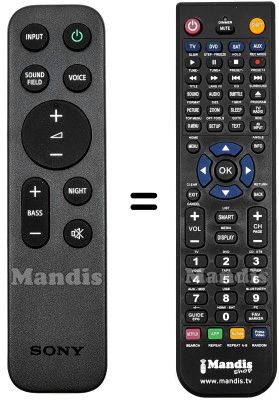 Mando a distancia equivalente Sony HVS50024 Mando a distancia equivalente Sony HVS50024