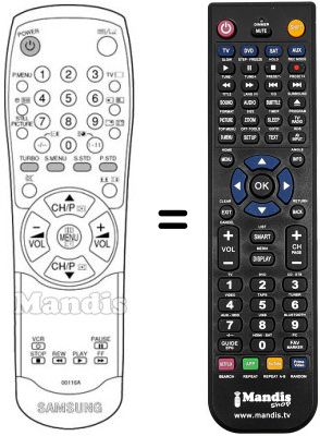 Replacement remote control 00116 A
