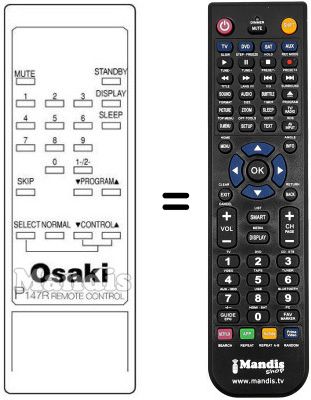 Replacement remote control 0822 88603