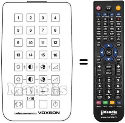 Mando a distancia equivalente 16 CHANNELS IR