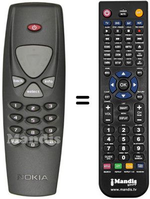 Mando a distancia equivalente Ingelen MEDIAMASTER 110 T Mando a distancia equivalente Ingelen MEDIAMASTER 110 T