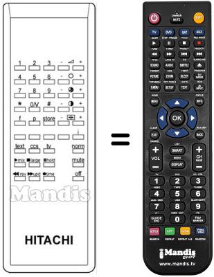 Mando a distancia equivalente Hitachi C 15 P 110 VT