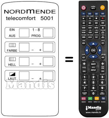 Replacement remote control TELECOMFORT 5001 Replacement remote control TELECOMFORT 5001
