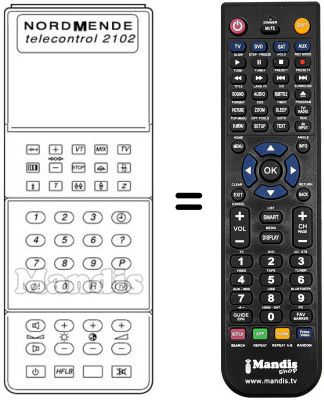 Replacement remote control TELECONTROL 2102 Replacement remote control TELECONTROL 2102