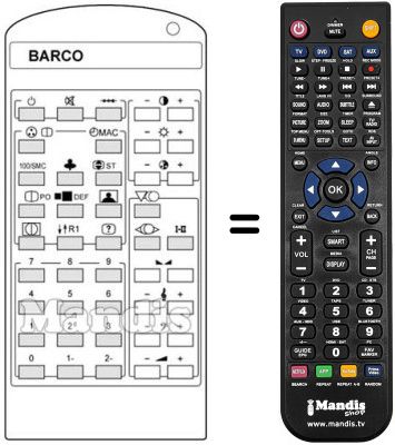 Replacement remote control Barco RECITAL