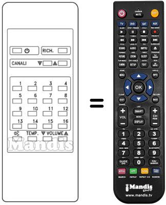 Comandament a distància equivalent Audiosonic KBB 1574