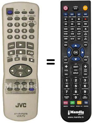 Mando a distancia equivalente JVC HR-J285