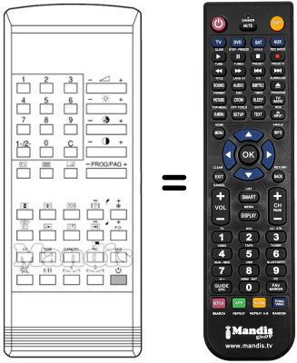 Mando a distancia equivalente DECCA 8801 YS
