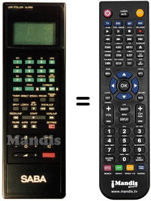 Mando a distancia equivalente Saba VRR 88A10