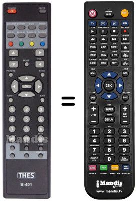 Replacement remote control THES LTV 3288