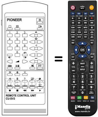 Replacement remote control Pioneer SV 2803